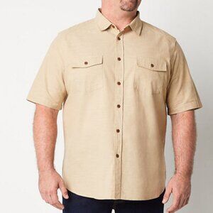 Frye and Co. Big and Tall Men's Regular Fit Shirt - 4X-Large - Beige - NWT